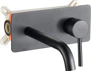 Смеситель для раковины Rea Viva настенный однорычажный черный REA-B0231