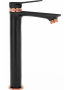 Смеситель для раковины Rea Viral однорычажный черный/розовое золото REA-B2026