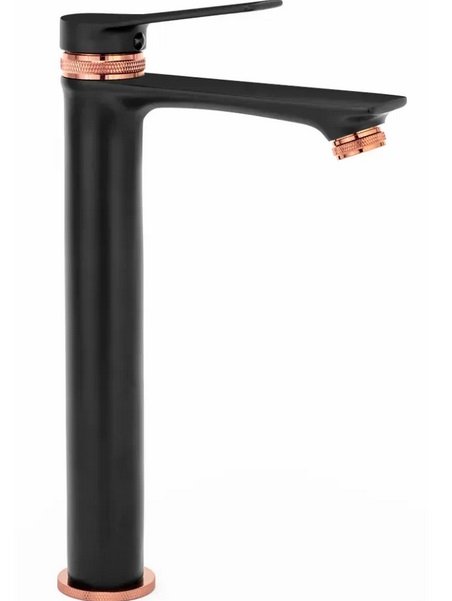 Смеситель для раковины Rea Viral однорычажный черный/розовое золото REA-B2026