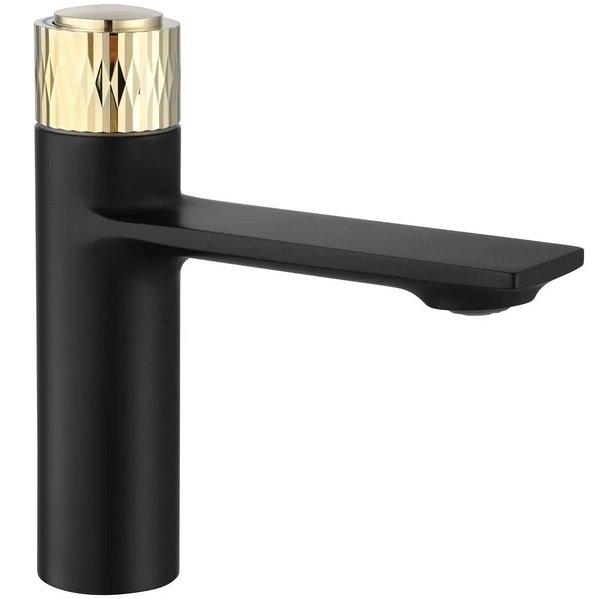 Змішувач для раковини Rea Storm кнопочний чорний/золото REA-B9987