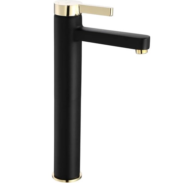 Змішувач для раковини Rea Polo одноважільний чорний/золото REA-B9978