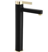 Смеситель для раковины Rea Polo однорычажный черный/золото REA-B9978