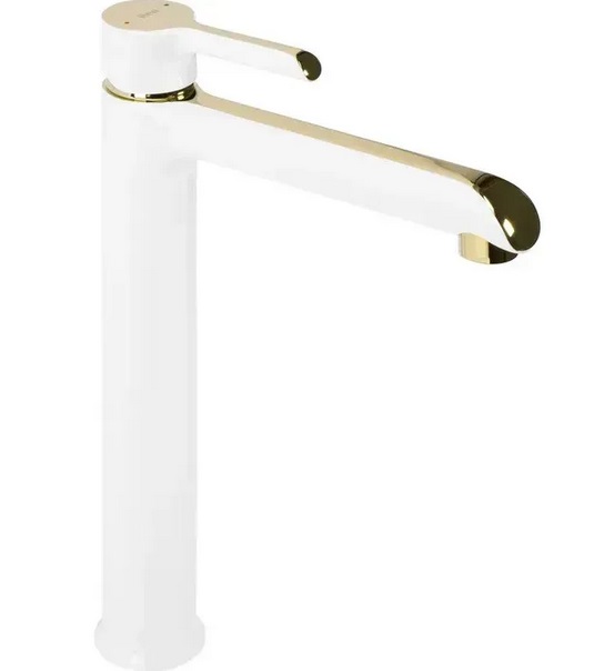 Змішувач для раковини Rea Melia одноважільний білий/золото REA-B2709