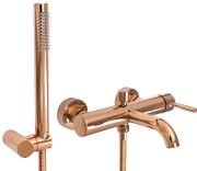 Змішувач для ванної кімнати Rea Lungo одноважільний з душовим гарнітуром рожеве золото REA-B6695
