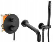 Смеситель для ванной Rea Lungo однорычажный с душевым гарнитуром черный REA-P6300