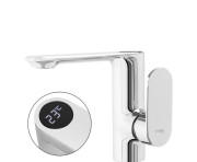 Смеситель для раковины Rea Mils однорычажный с LCD дисплеем хром REA-B2000