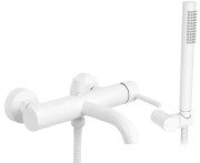 Смеситель для ванной Rea Lungo однорычажный с душевым гарнитуром белый матовый REA-B8030