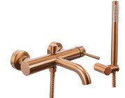 Смеситель для ванной Rea Lungo однорычажный с душевым гарнитуром матовая медь REA-B1115