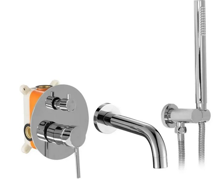 Змішувач для ванної Rea Lungo одноважільний з душовим гарнітуром хром REA-B6990