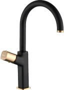 Змішувач для раковини Rea Salto одноважільний чорний/рожеве золото REA-B6351