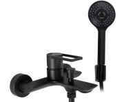 Смеситель для ванной Rea Flip однорычажный с душевым гарнитуром черный REA-B2003