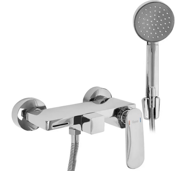 Смеситель для ванной Rea Berg однорычажный с душевым гарнитуром хром REA-B2037