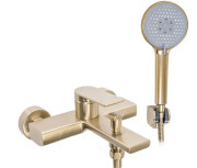 Смеситель для ванной Rea Verso однорычажный с душевым гарнитуром матовое золото REA-B6565