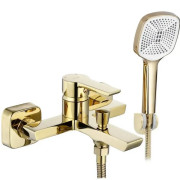 Смеситель для ванной Rea Argus однорычажный с душевым гарнитуром золото REA-B6409
