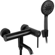 Смеситель для ванной Rea Clif однорычажный с душевым гарнитуром черный REA-B4240