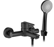 Смеситель для ванной Rea Ontario однорычажный с душевым гарнитуром черный REA-B5512