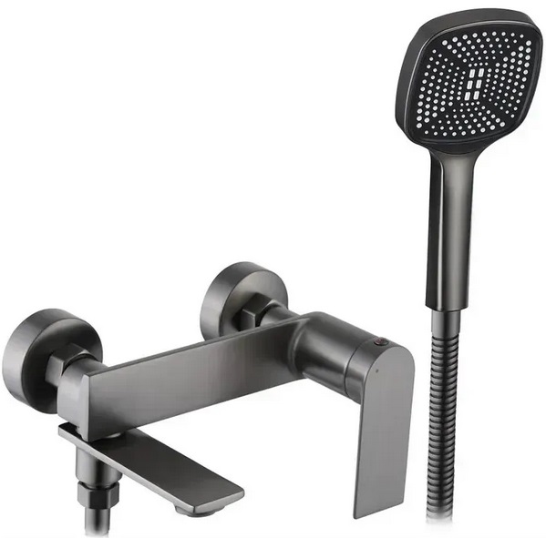 Смеситель для ванной Rea Storm однорычажный с душевым гарнитуром графит REA-B4585