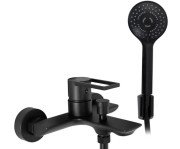 Смеситель для ванной Rea Flip однорычажный с душевым гарнитуром черный REA-B2003