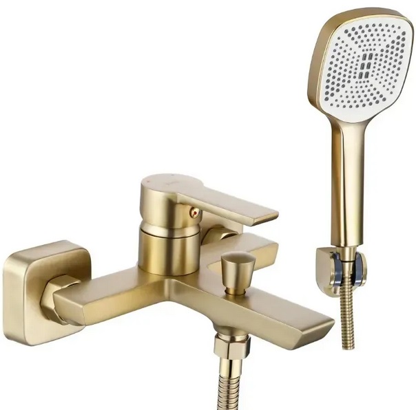 Смеситель для ванной Rea Argus однорычажный с душевым гарнитуром матовое золото REA-B6414