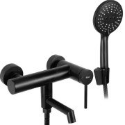 Смеситель для ванной Rea Foss однорычажный с душевым гарнитуром черный REA-B5099