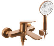 Смеситель для ванной Rea Avalon однорычажный с душевым гарнитуром матовая медь REA-B0492