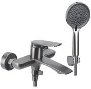 Змішувач для ванної кімнати Rea Avalon одноважільний з душовим гарнітуром графіт REA-B2706