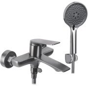 Смеситель для ванной Rea Avalon однорычажный с душевым гарнитуром графит REA-B2706