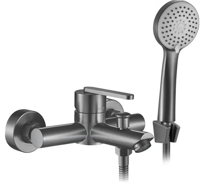 Смеситель для ванной Rea Ontario однорычажный с душевым гарнитуром графит REA-B5515