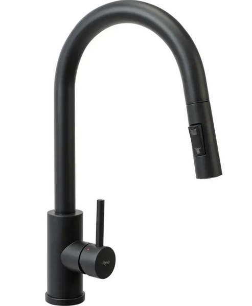 Змішувач для кухні Rea Fresh одноважільний з висувною лійкою чорний REA-B9147