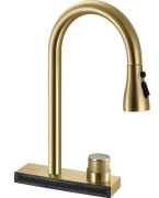 Смеситель для кухни Rea Conor одновентильный с выдвижной лейкой матовое золото REA-B6312