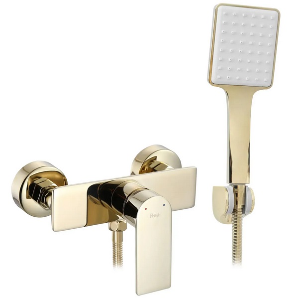 Змішувач для душу Rea Urban із душовим гарнітуром золото REA-B9913