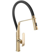 Смеситель для кухни Rea Castor однорычажный с выдвижной лейкой черный/золото REA-B6936