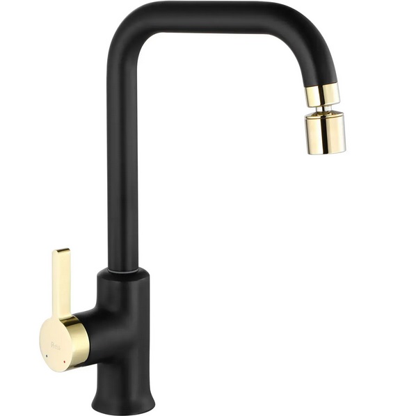 Смеситель для кухни Rea Polo однорычажный черный/золото REA-B9980