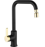 Змішувач для кухні Rea Polo одноважільний чорний/золото REA-B9980
