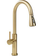 Змішувач для кухні Rea Nest одноважільний з висувною лійкою матове золото REA-B6600