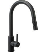 Змішувач для кухні Rea Fresh одноважільний з висувною лійкою чорний REA-B9147