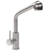 Смеситель для кухни Rea Troy однорычажный с выдвижной лейкой никель REA-B6301