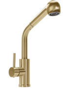 Змішувач для кухні Rea Troy одноважільний з висувною лійкою матове золото REA-B6302