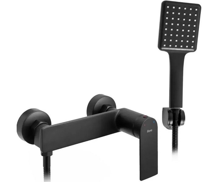 Змішувач для душу Rea Storm із душовим гарнітуром чорний REA-B8033