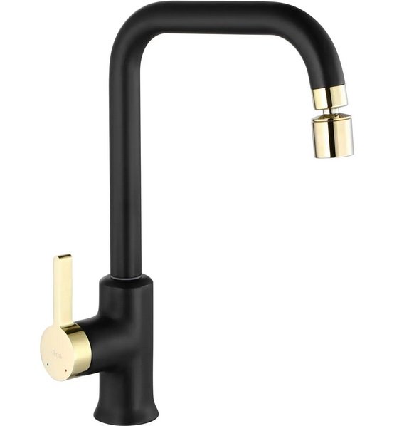 Змішувач для кухні Rea Polo одноважільний чорний/золото REA-B9980