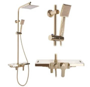 Душова система Rea Bravo із змішувачем золото REA-P4120