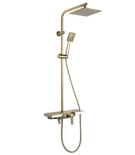 Душевая система Rea Bravo со смесителем матовое золото REA-P4121
