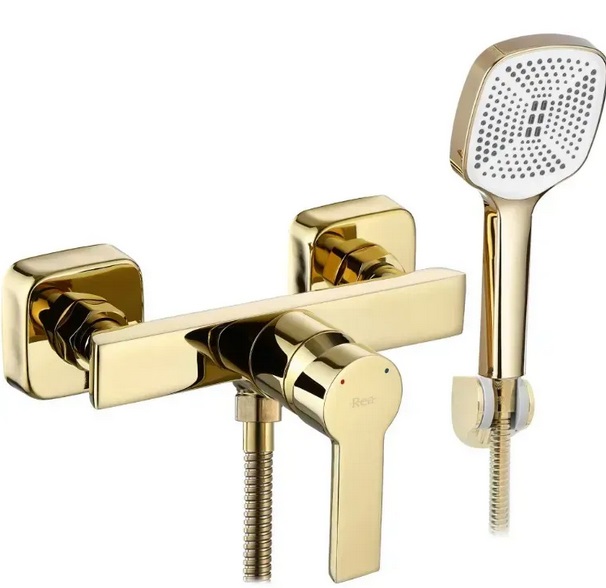 Смеситель для душа Rea Argus с душевым гарнитуром золото REA-B6408