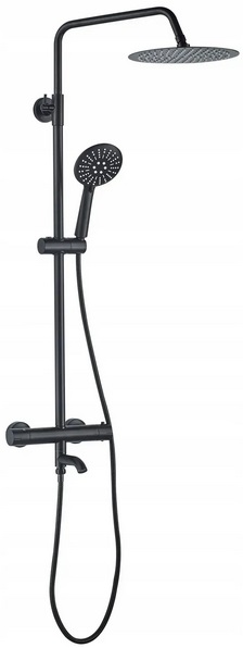 Душевая стойка для ванны Rea Lungo с термостатом черный REA-P4113