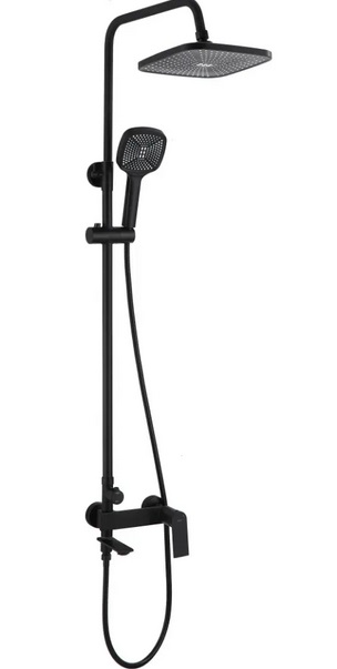 Душова стійка для ванни Rea Storm із змішувачем чорний REA-P9533