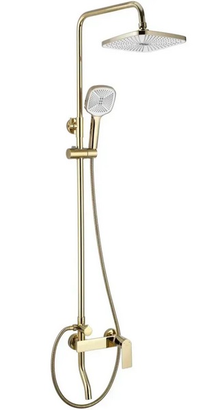 Душевая стойка для ванны Rea Storm 2.0 со смесителем золото REA-P9530
