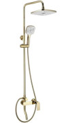 Душевая стойка для ванны Rea Storm 2.0 со смесителем золото REA-P9530