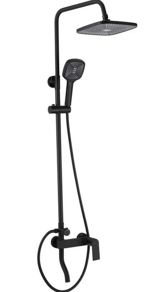 Душевая стойка для ванны Rea Storm 2.0 со смесителем черный REA-P9532