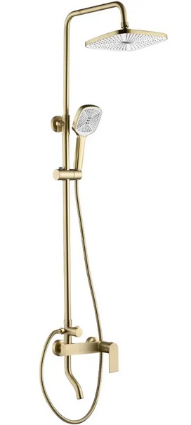 Душова стійка для ванни Rea Storm 2.0 із змішувачем матове золото REA-P9535