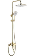 Душевая стойка для ванны Rea Argus со смесителем золото REA-P7840